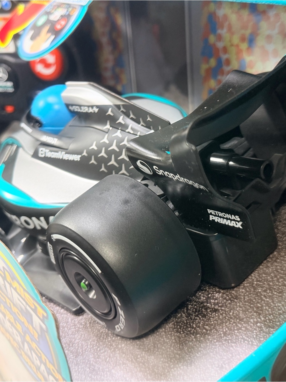 Remote Control Racing Car with Steering Wheel Controller - Black & Blue - Picture 6 of 12